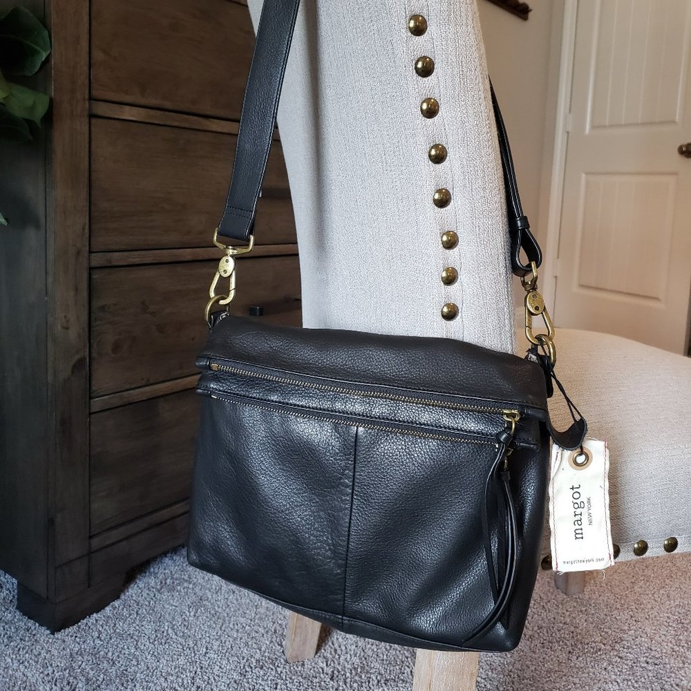 Margot New York Mickey Double Zip Crossbody - Black